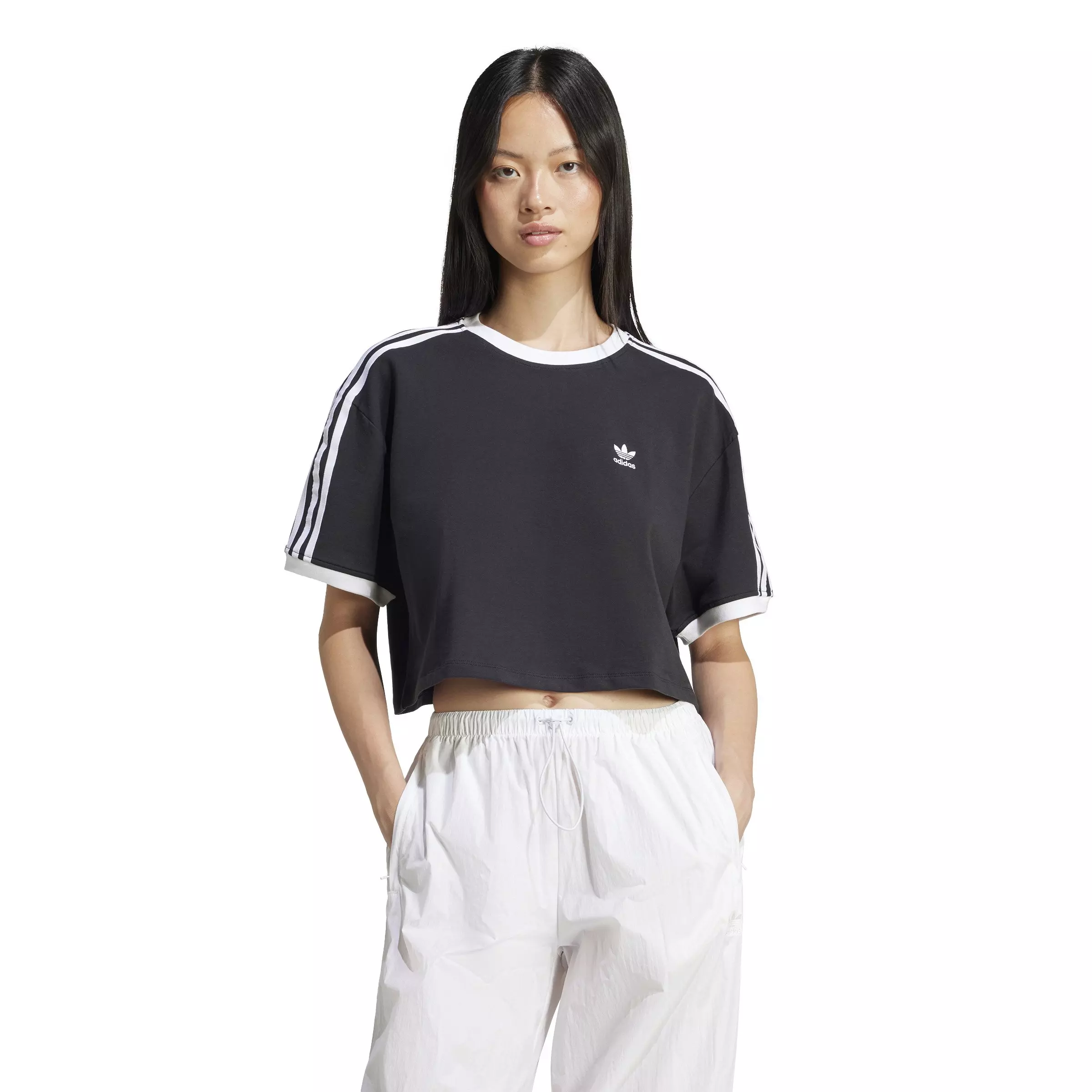 adidas Originals Women's Adicolor 3-Stripes Loose Crop Tee